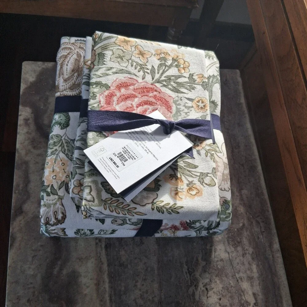 NEW Pottery Barn x Kravet GRANDIFLORA Reversible F/Q Duvet + 2 Shams